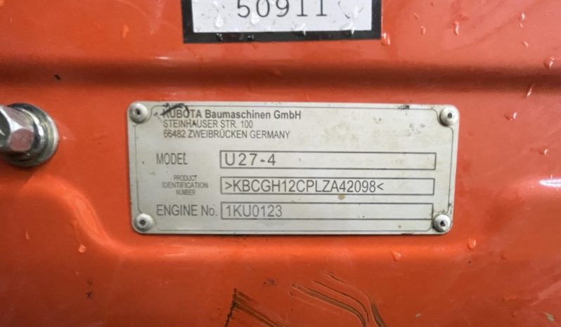 
								2020 Kubota U27-4 full									